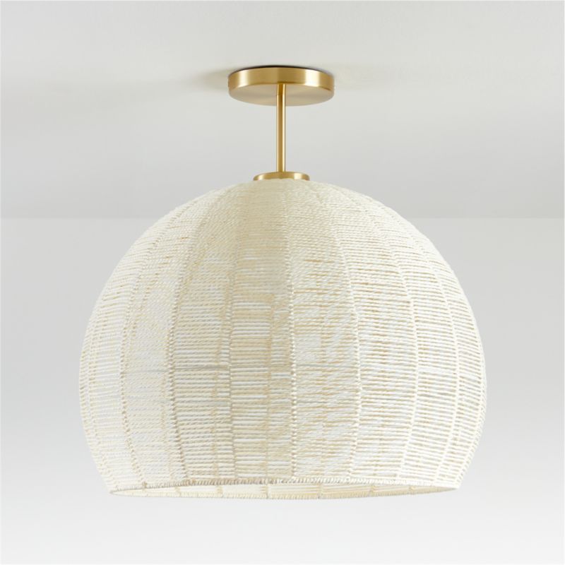 Ivory Woven Rope Flush Mount + Reviews | Crate and Barrel | Crate & Barrel