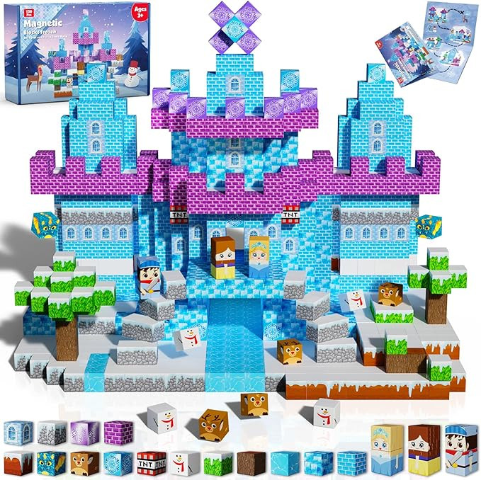 Magnetic Blocks - 150PCS Magnetic Blocks Build Ice Castle - Magnetics Toys for Montessori Toddler... | Amazon (US)