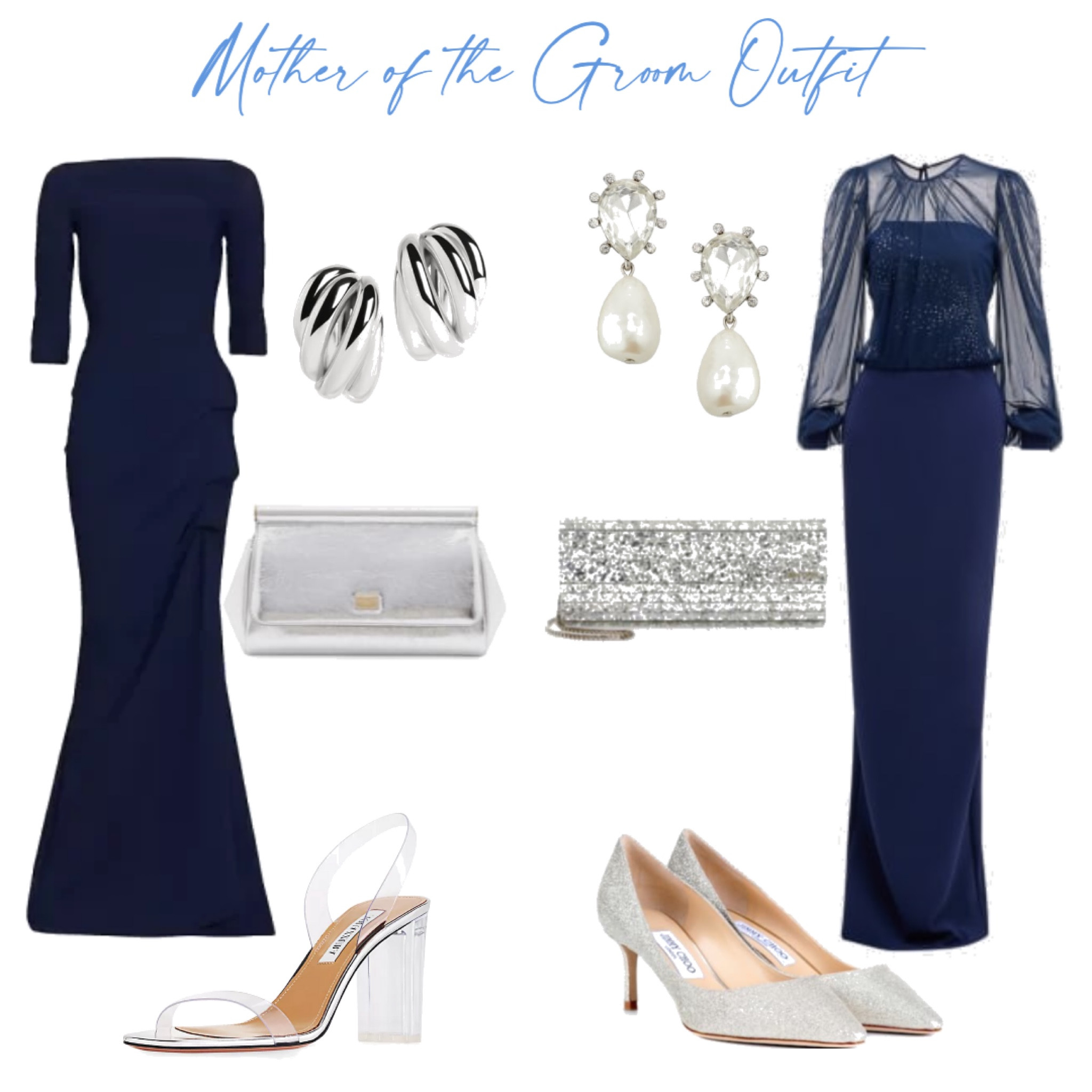 Chic and elegant vibes for the mother of the groom in these stunning blue gowns paired with silver clutch bags and shoes.  #MotherOfTheGroom #WeddingAttire #BlueGown #SilverAccessories



#LTKwedding #LTKover40 #LTKstyletip