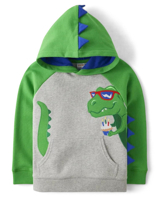Boys Embroidered Dino Fleece Hoodie - Birthday Boutique - Green | Gymboree