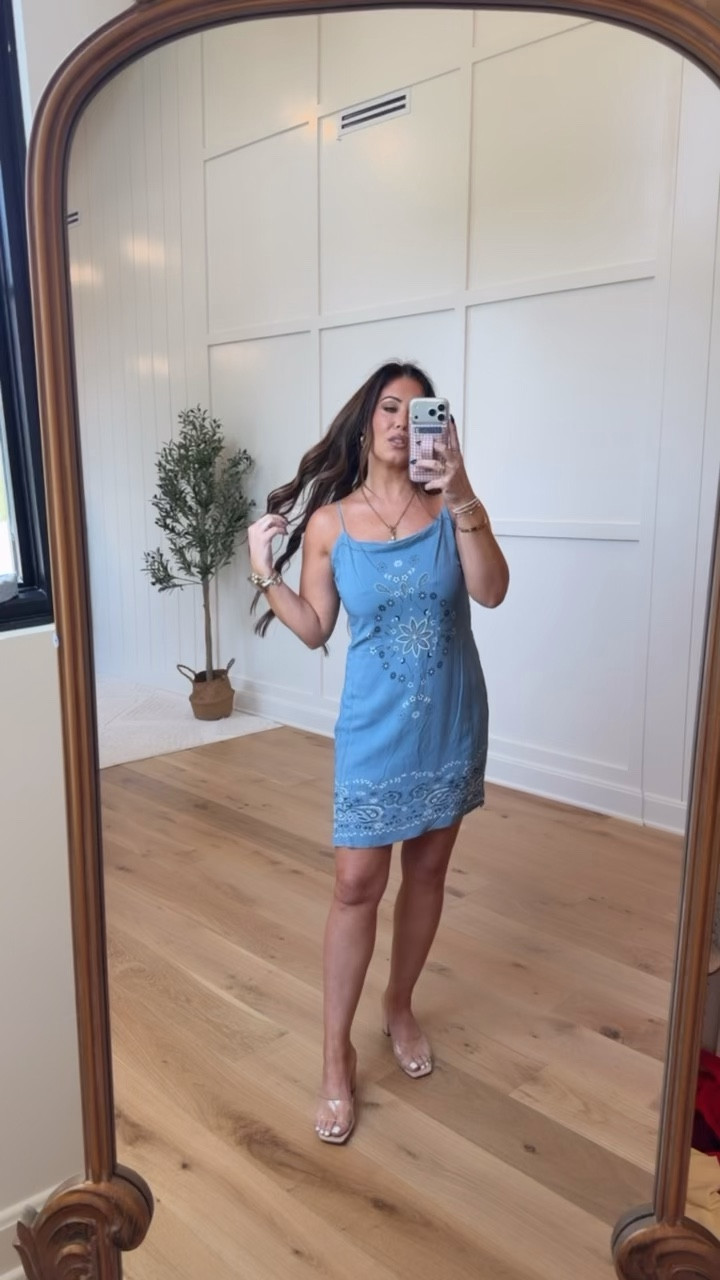 The cutest little Target dress 💙 obsessed with this denim look without the heaviness + the beaded detail is everything ✨ so comfy and perfect for warm weather! @Target 

#LTKootd #LTKOver40 #LTKmomlife