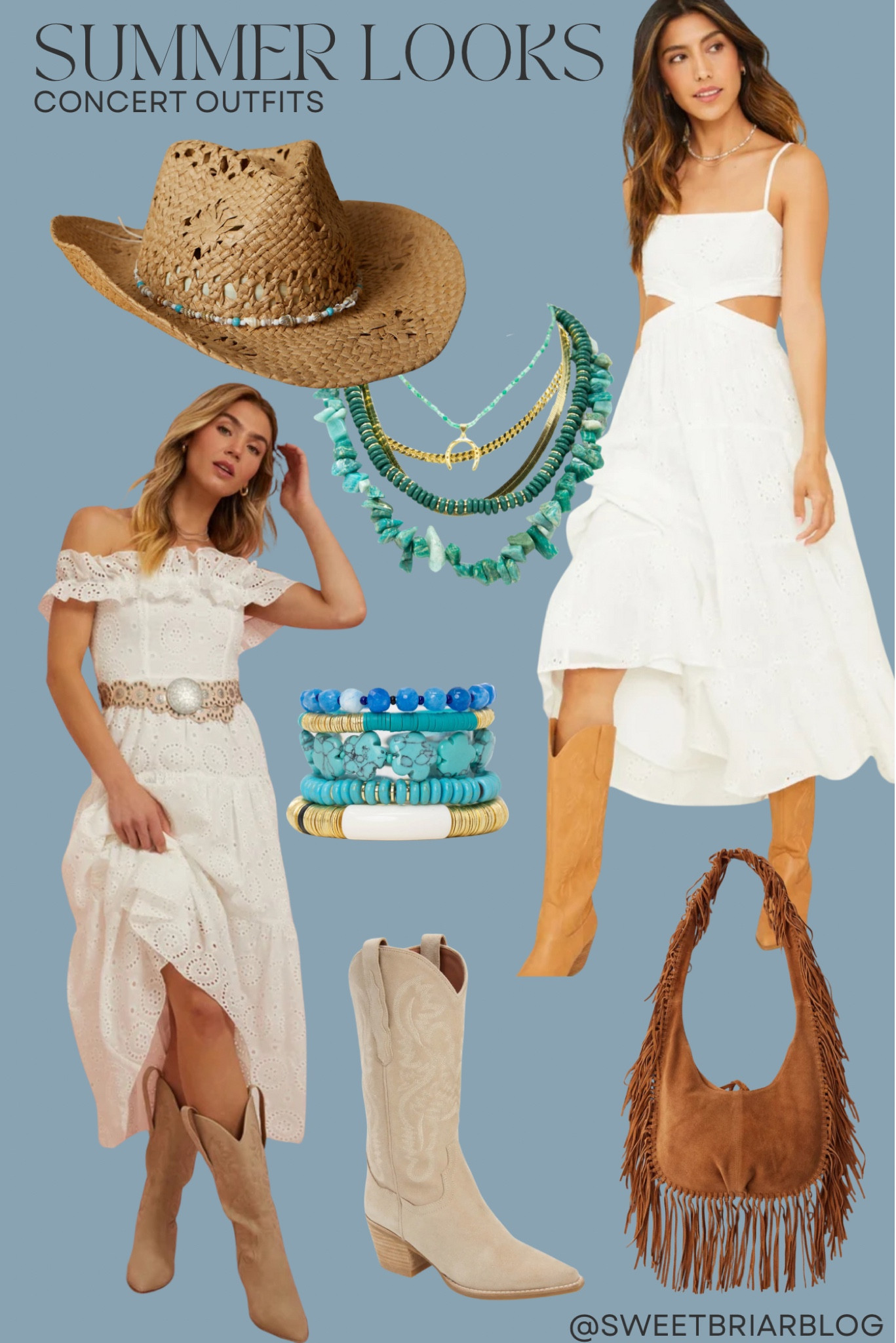 summer concert outfit ideas. Country concert outfit. Boho chic. White dress. Cowgirl

#LTKFestival #LTKStyleTip #LTKSeasonal