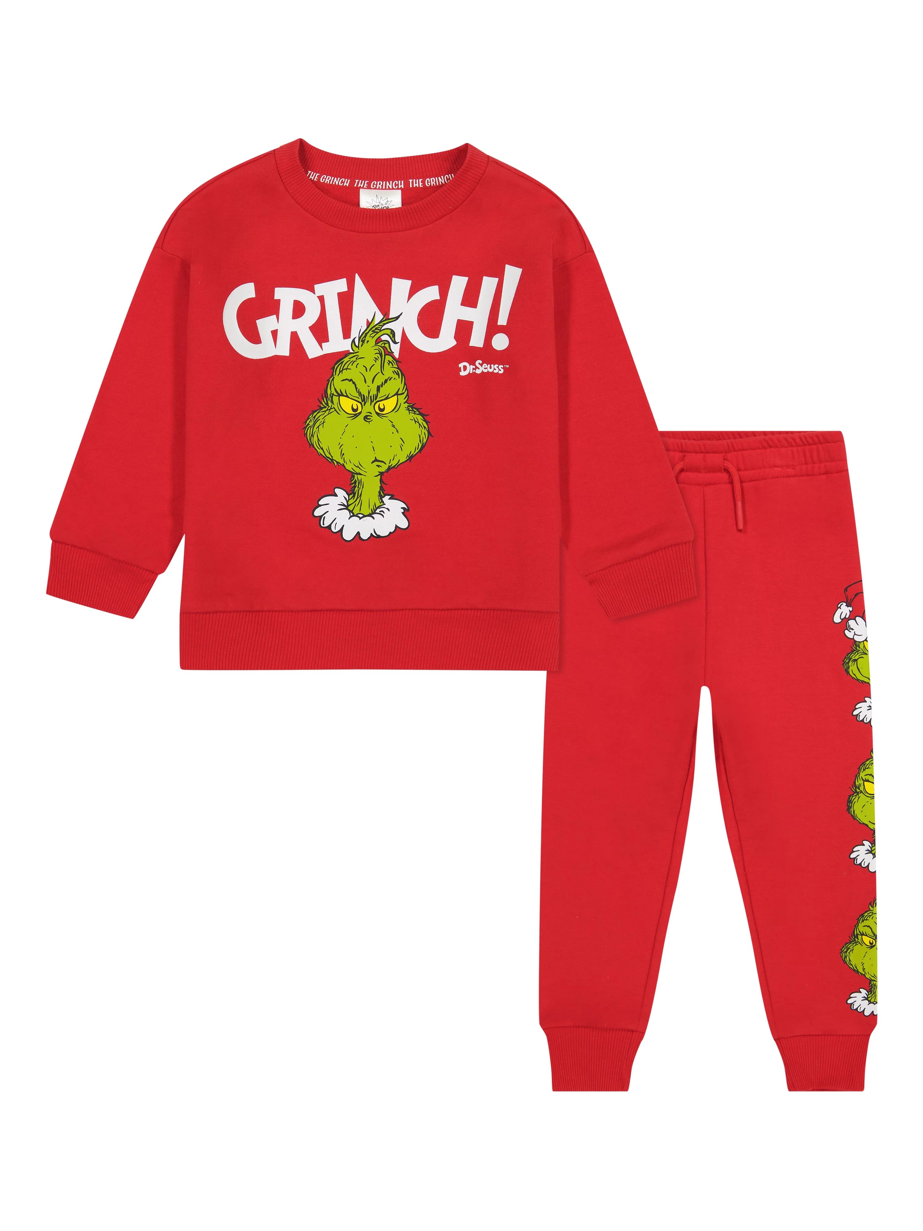 The Grinch Toddler Fleece 2 Piece Set, Red, Sizes 2T - 5T | Walmart (US)