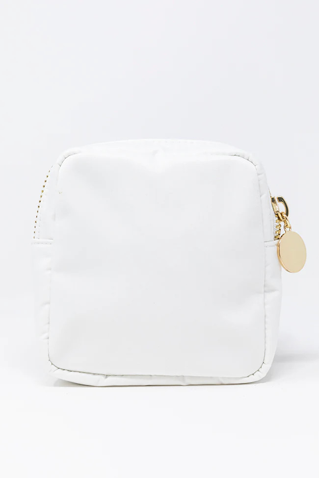 White Mini Pouch | Pink Lily