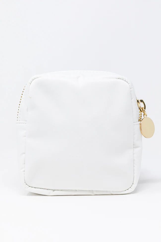 White Mini Pouch | Pink Lily