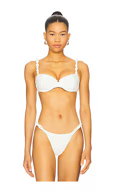 Vix Swimwear Leanne Nissi Bikini Top in Savyon White from Revolve.com | Revolve Clothing (Global)