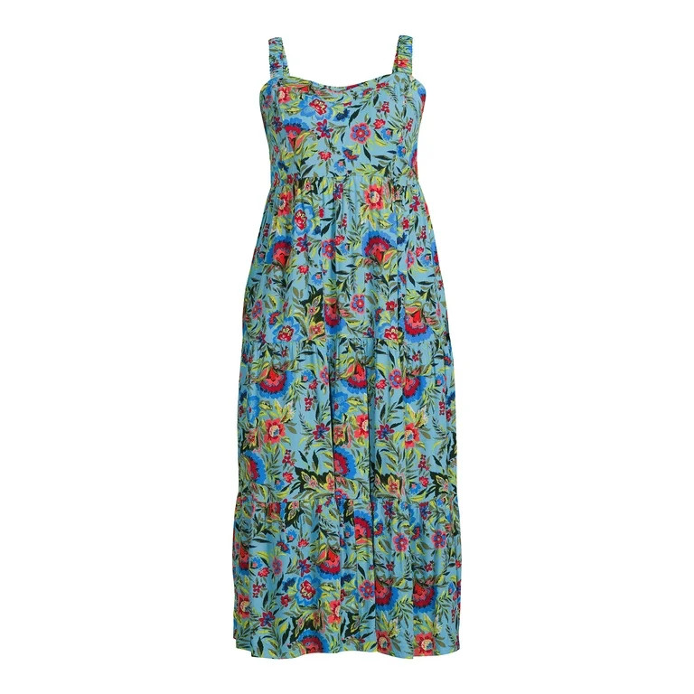 Terra & Sky Women's Plus Size Tiered Maxi Dress | Walmart (US)