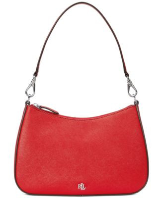 Lauren Ralph Lauren Women's Crosshatch Leather Medium Danni Shoulder Bag - Macy's | Macy's