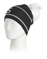 Merino Wool Blend Apres Hat With Faux Fur Pom | Apres Ski | Marshalls | Marshalls