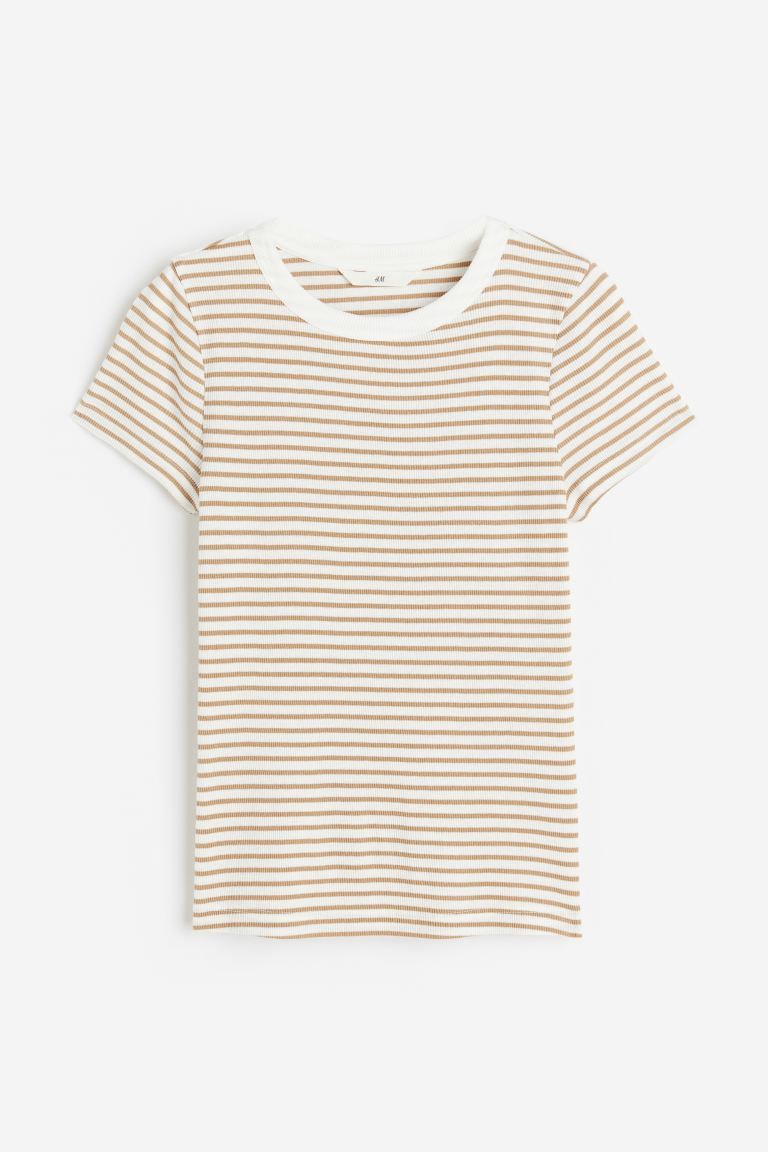 Ribbed modal-blend T-shirt | H&M (UK, MY, IN, SG, PH, TW, HK)