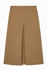 PLEATED WOOL MIDI SKIRT - BROWN - COS | COS UK