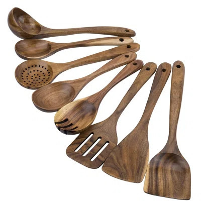 Kitchen Utensils Set 8 Piece Teak Wooden Cooking Utensil Set | Wayfair North America
