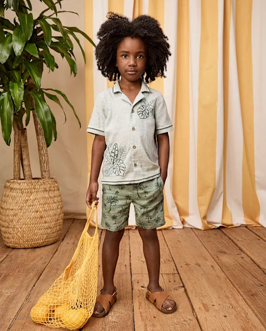 Boys Linen-Blend Chino Shorts - Linen Edit - WHITE | Gymboree | Gymboree