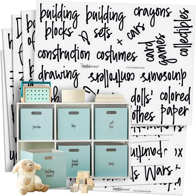 Talented Kitchen 147 Playroom Organization and Storage Labels for Toy Bins, Preprinted Black Scri... | Amazon (US)