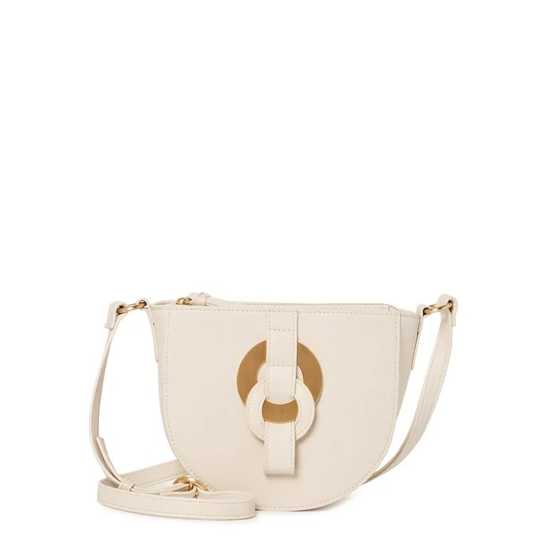 Time and Tru Women's Cecile Fashionable Ladies Crossbody Handbag Papyrus Beige | Walmart (US)