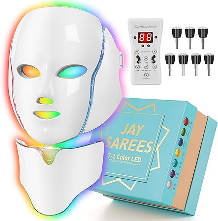 Red-Light-Therapy-for-Face, 7-1 Colors Led Face Mask Light Therapy, Facial Skin Care Mask, Birthd... | Amazon (US)