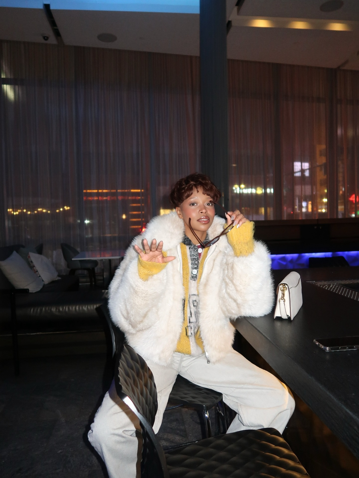 Meet me at the W lounge - uber will be there in 5. @wboston #stayinstyle 

You coming?!
—
boston influencer, soft masc style, feminine masculine fashion, black women in fashion, androgynous style, elevated streetwear, luxury lifestyle, hotel chic, W Boston, modern tailoring, city style, main character energy