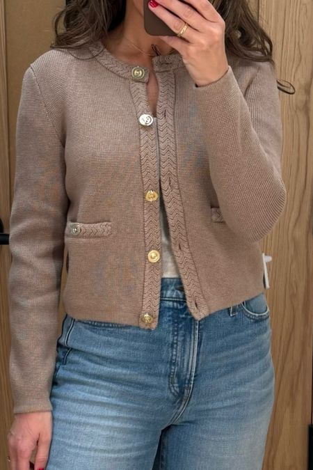 Had to zoom in so you can see the trim details 😍. Tts but size up if you’re in between sizes.  
Sweater jacket comes in a gorgeous lilac and black too. 



#LTKfindsunder100 #LTKSeasonal #LTKsalealert