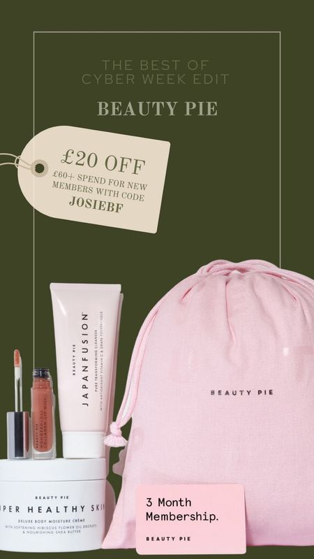 Exclusive £20 off your first £60 shop on Beauty Pie! One of the best places to purchase Christmas beauty and skincare gifts! 

#LTKGiftGuide #LTKCyberWeek #LTKsalealert