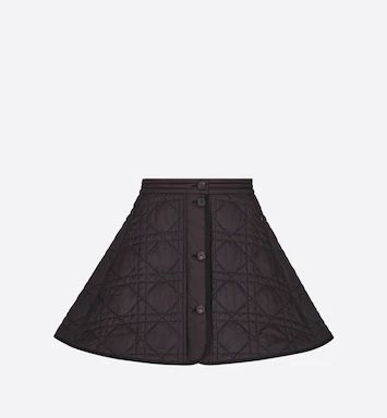 Macrocannage Miniskirt Black Quilted Technical Taffeta | DIOR | Dior Couture