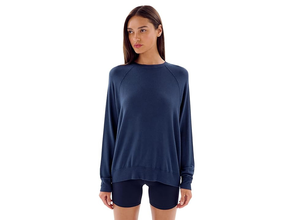 Splits59 Andie Oversized Fleece Sweatshirt Women's Sweatshirt Indigo : LG, Modal/Spandex | Zappos