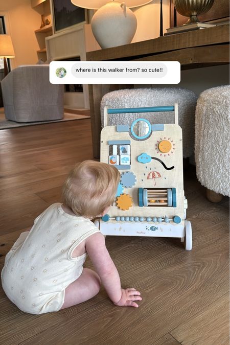 Baby walker from Amazon! August loves playing with this + just started pushing it while walking! Comes in a pink version as well. 

#LTKFindsUnder50 #LTKKids #LTKBaby