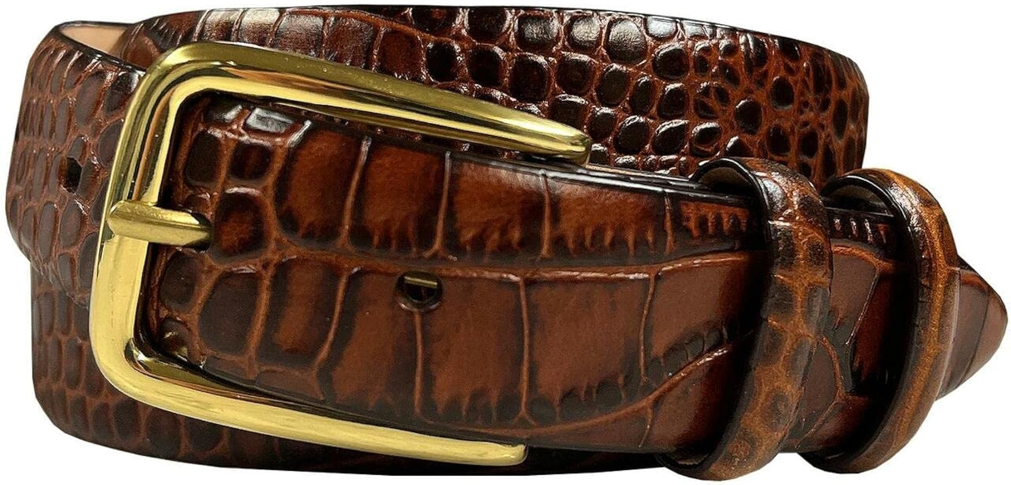 Andrew/Armando - Dress Belt Solid Brass Buckle (Gold & Silver) Italian Calfskin Genuine Leather B... | Amazon (US)