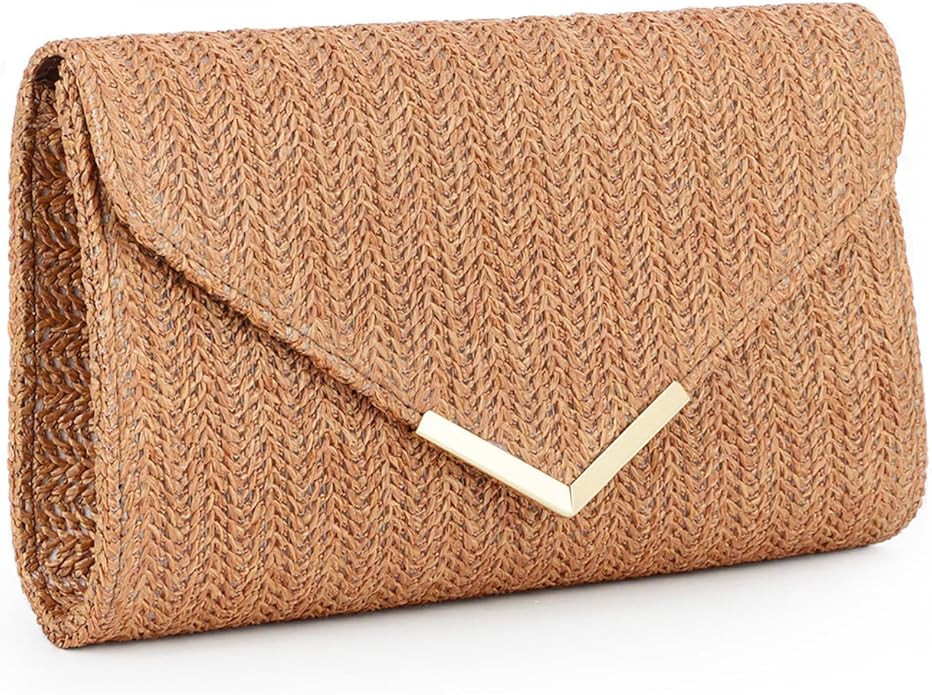 GOKTOW Straw Clutch Purse Raffia Rattan Summer Evening Bag Woven Beach Handbags for Women Wedding... | Amazon (US)