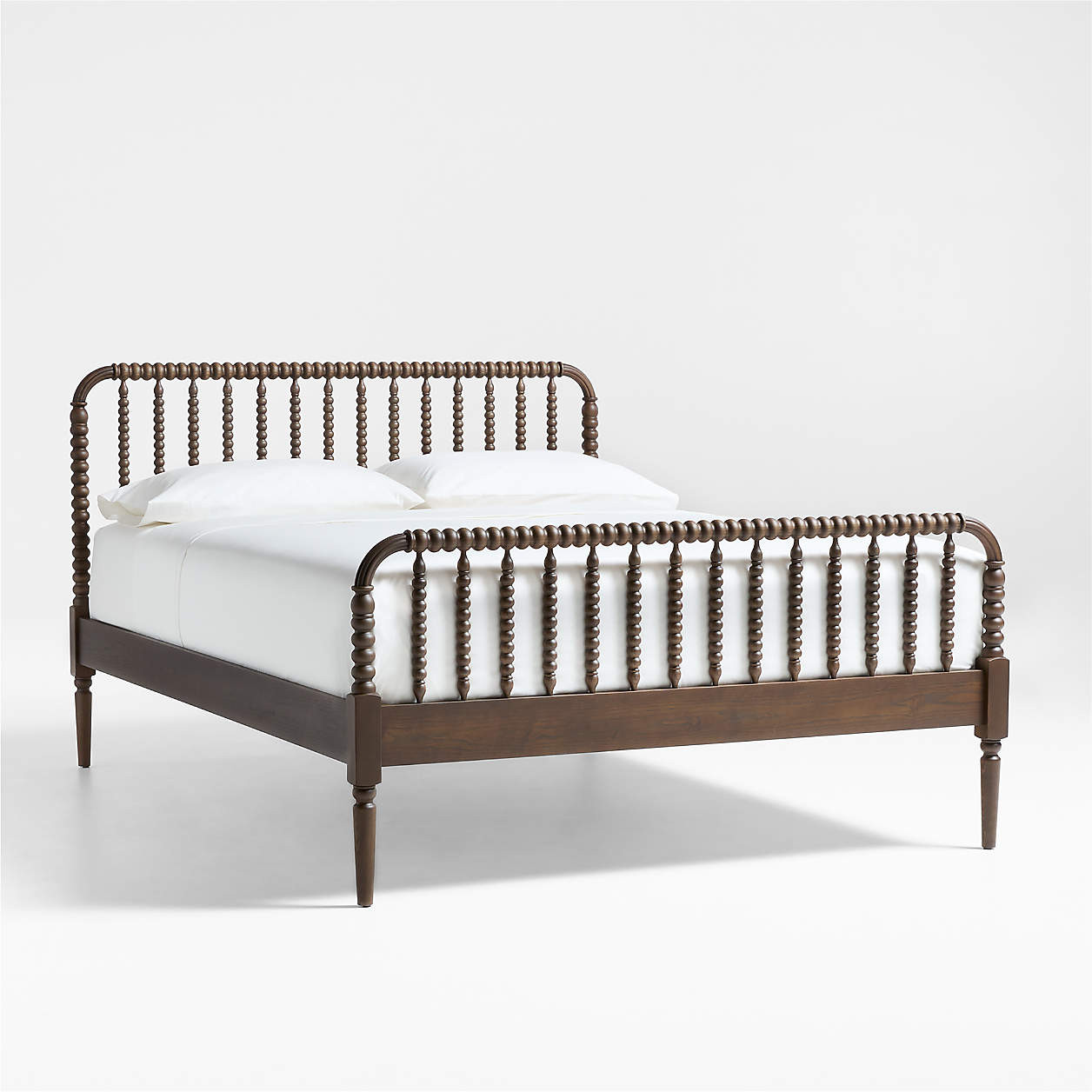 Jenny Lind Deep Brown Wood Spindle Kids Queen Bed + Reviews | Crate & Kids | Crate & Barrel