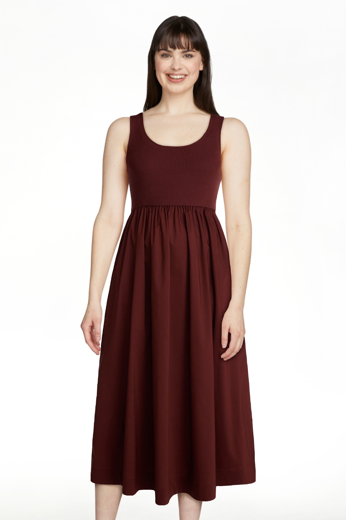 Time and Tru Women's Sleeveless Scoop Neck Midi Dress, Sizes XS-XXXL | Walmart (US)