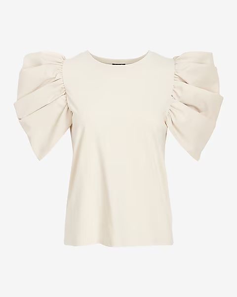 Taffeta Puff Sleeve Tee | Express