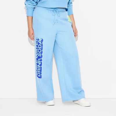 Adult Poppi Future of Soda Wide Leg Graphic Sweatpants - Blue | Target