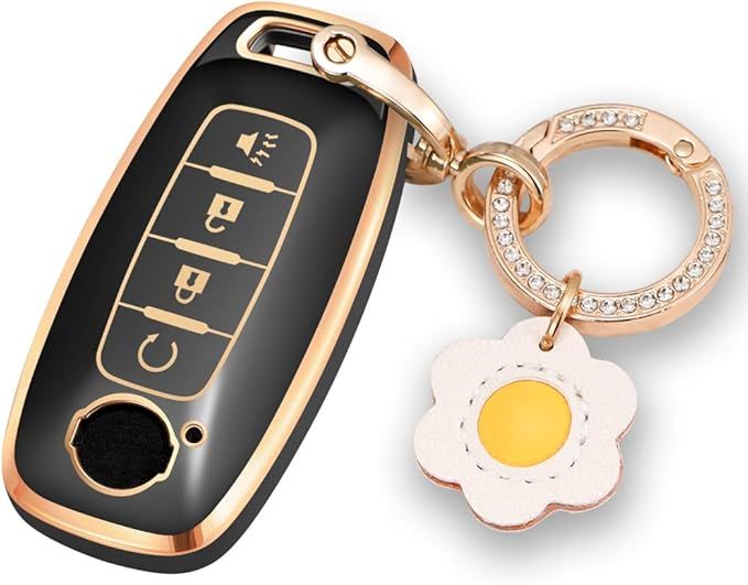 Lcyam Bling Keychain Remote Control Fob Case Cover Fits for 2023 2024 Kicks 4 Button Ariya Smart ... | Amazon (US)