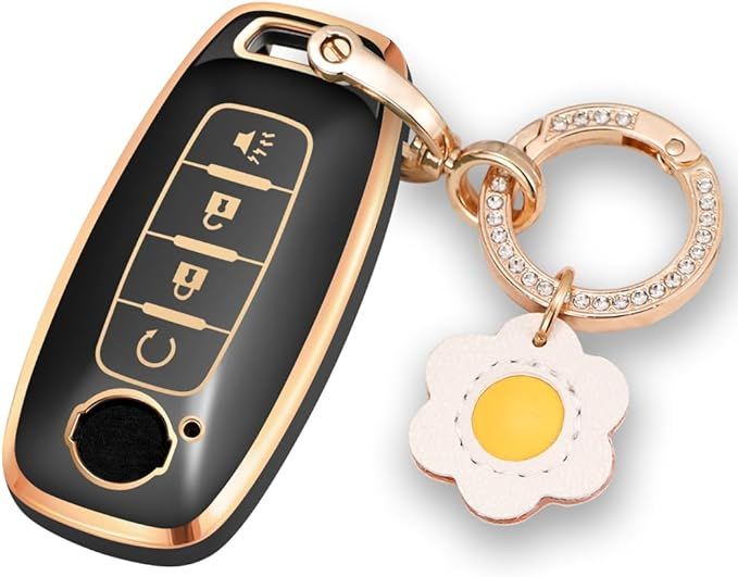 Lcyam Bling Keychain Remote Control Fob Case Cover Fits for 2023 2024 Kicks 4 Button Ariya Smart ... | Amazon (US)