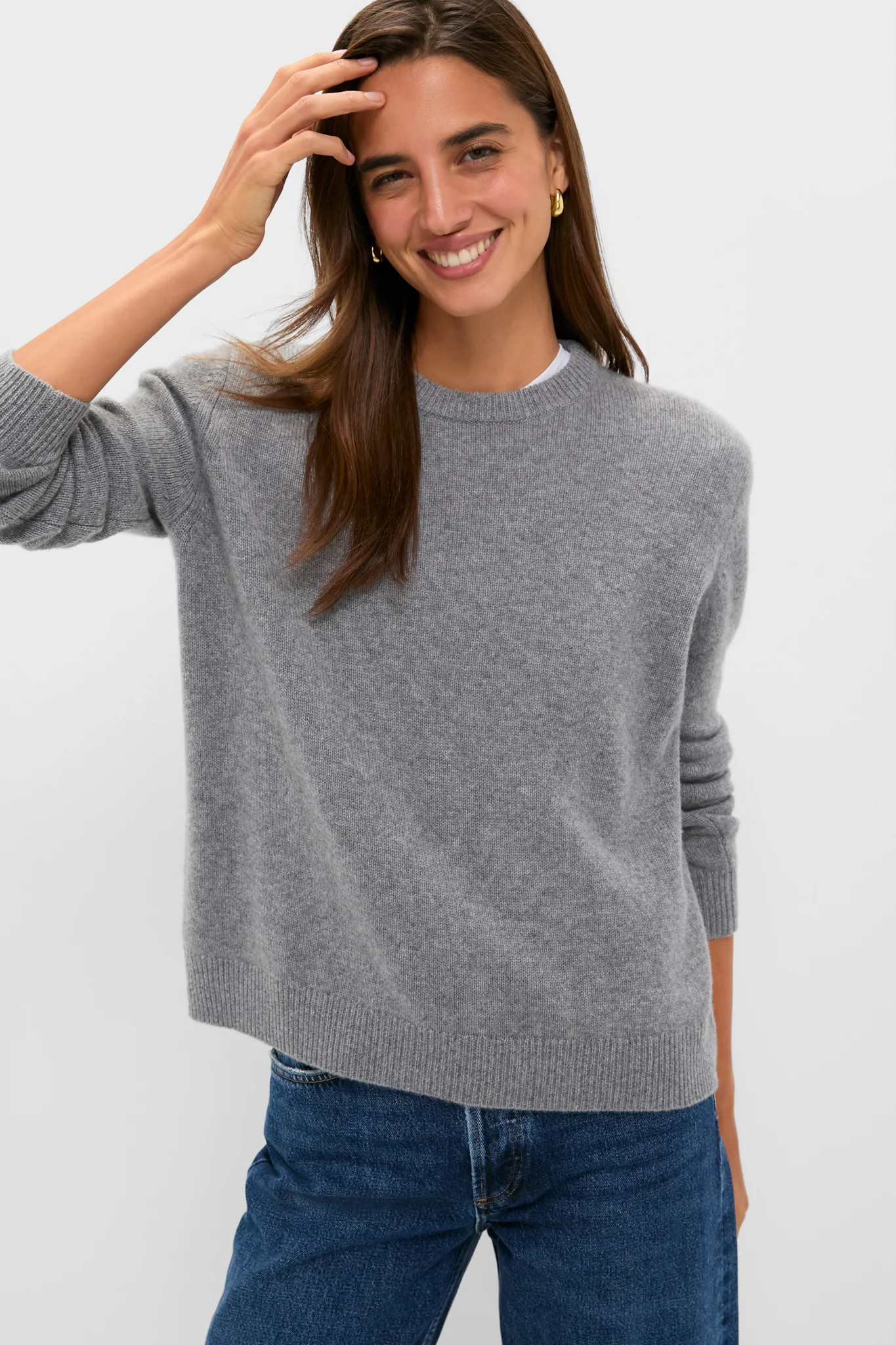 Shadow Gray Bodie Cashmere Boyfriend Crewneck | Tuckernuck (US)