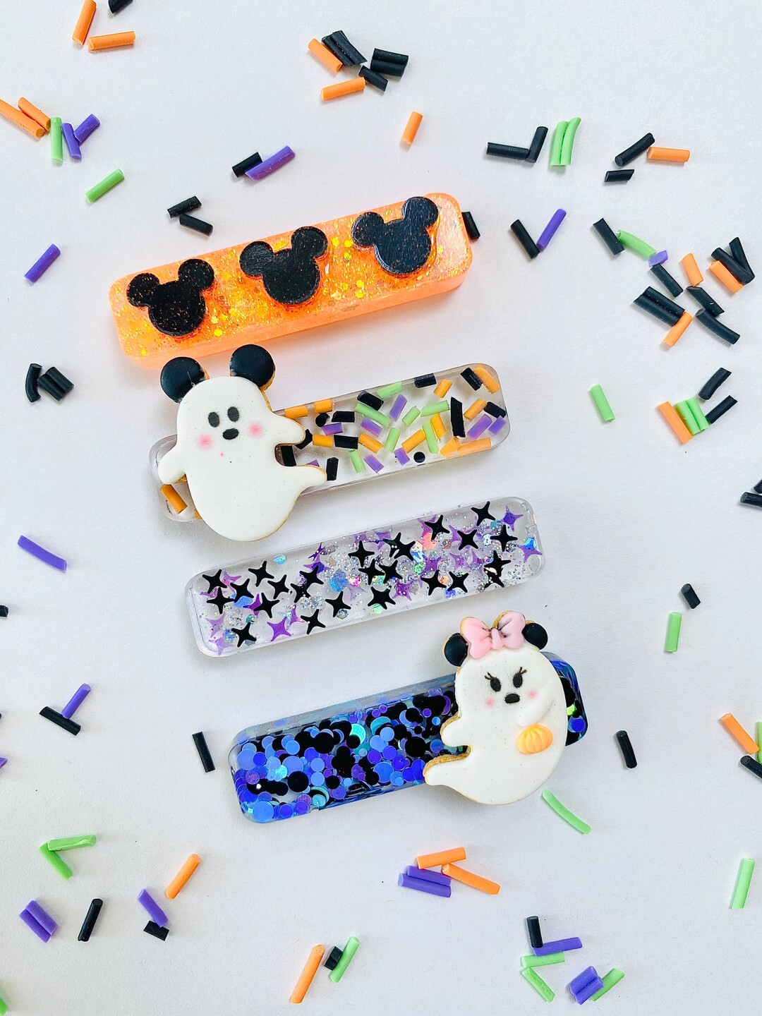 Halloween Hair Clips for Girls| Mickey Clips| Minnie Hair Clips| Halloween Magic Hair Clips| Glit... | Etsy (US)