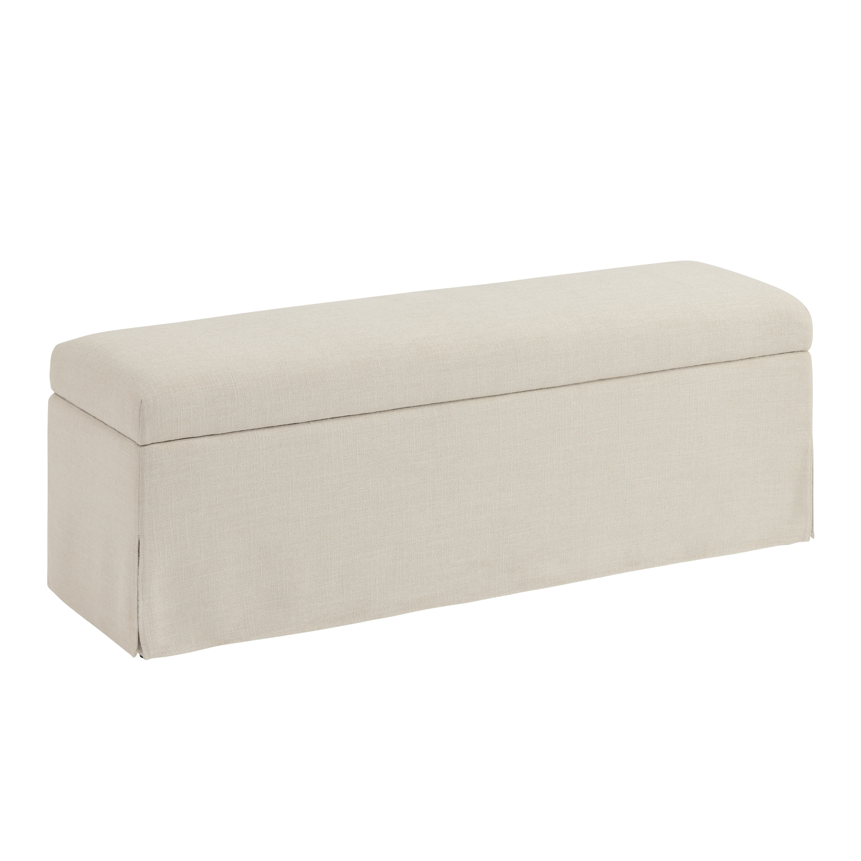 Arielle Textured Woven Upholstered Storage Dining Bench - World Market | World Market