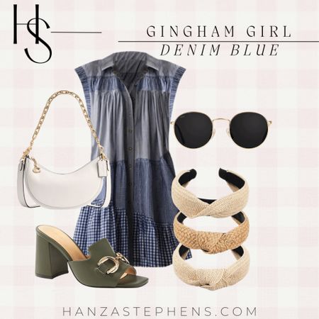 This gingham dress is 100% cotton, comes in regular, petite, and plus sizes, and is the perfect item to throw on with sandals on a hot summer day. Denim blue girly gingham dress - swap out the heels for boots and you have the perfect country concert outfit! 

#LTKstyletip