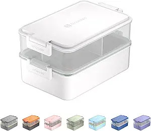 linoroso Stackable Bento Box Adult Lunch Box | Meet All You On-the-Go Needs for Food, Salad and S... | Amazon (US)