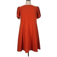 Calvin Klein Casual Dress - A-Line: Orange Solid Pattern Dresses - Used - Size 14 | ThredUp (US)