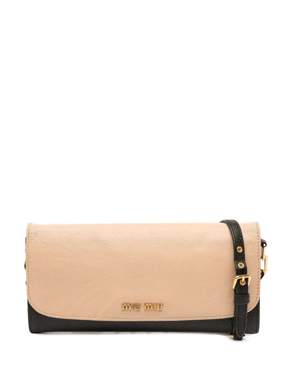 Miu Miu Pre-Owned 2010-2025 Bicolor Leather Wallet On Chain crossbody bag - Brown | Farfetch Global