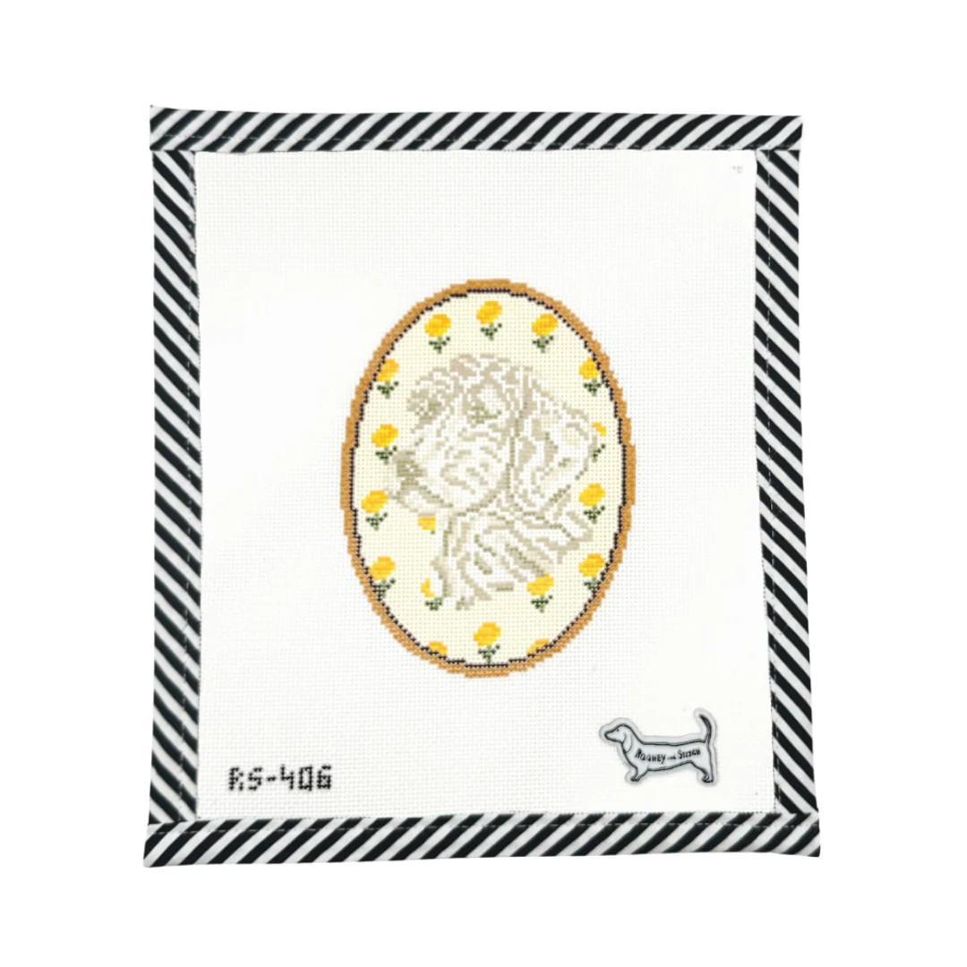 The Doodle Flower Cameo | Atlantic Blue Canvas