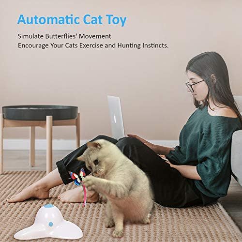 Flurff Cat Toys, Interactive Cat Toy Butterfly Funny Exercise Electric Flutter Rotating Kitten Toys, | Amazon (US)