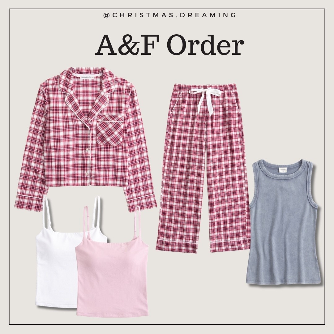Abercrombie & Fitch order!
Red plaid flannel pajamas and everyday tank tops!

#LTKFindsUnder50 #LTKStyleTip #LTKSeasonal