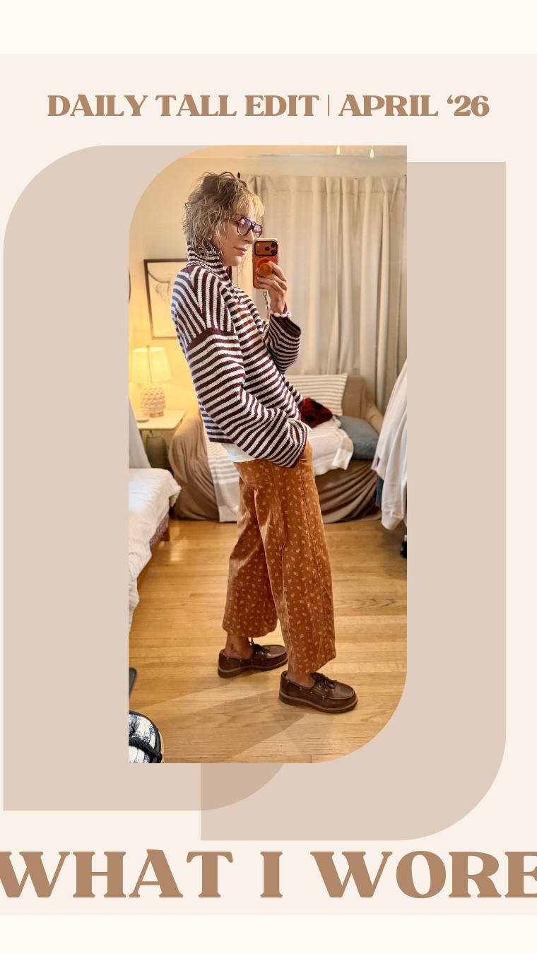 Spring workwear… but I’m dressing for the AC, not the weather.
Almost 40. 6’3”. 36” inseam.
This is what I’m actually wearing to the office:
– my favorite mock neck zip (can’t stop wearing it)
– white cotton tee
– barrel pants
– simple leather flats
It’s the mix for me → wool + cotton + corduroy + leather.
Relaxed, comfortable, but still feels intentional.
If you’re trying to look put together without trying too hard… this is it.
Comment SHOP for links.

What I Wore | Tall Friendly | Style Tips | Style Over 30 | Style Over 40 | Tall Girl | 6’3”
#whatiwore #ootd #tallfashion #outfitinspo #styleinspo 


#LTKootd #LTKPlusSize #LTKTall