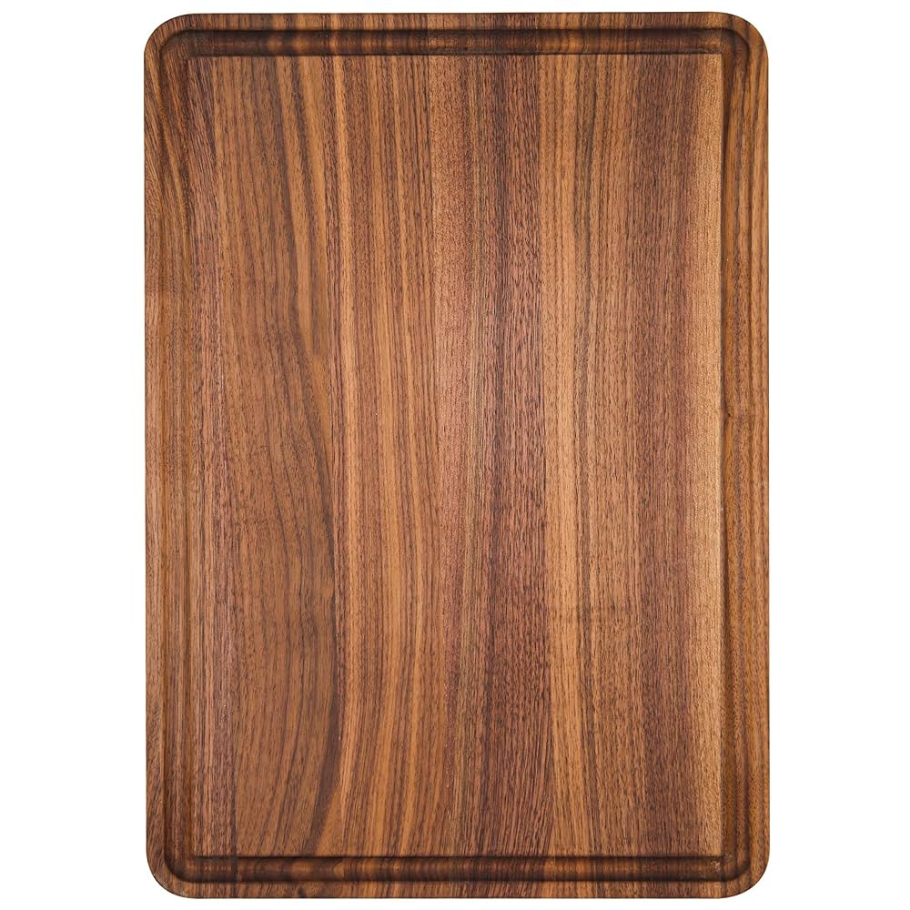 AZRHOM Small Walnut Wood Cutting Board for Kitchen 12x8 in (Gift Box) with Juice Groove Handles N... | Amazon (US)