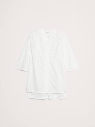 Embroidered Cotton Poplin Kaftan | Banana Republic (US)