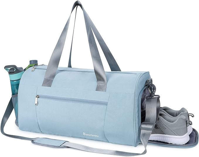 Sports Gym Bag with Wet Pocket & Shoe Compartment Fitness Workout Bag for Men and Women, Mint Gre... | Amazon (US)