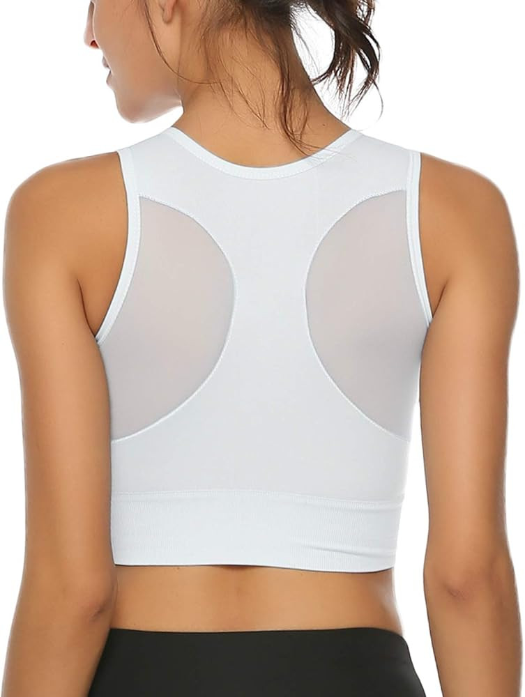 Hawiton Women's Sports Bras Low Impact High-Neck Longline Removable Padded for Yoga Running Danci... | Amazon (US)