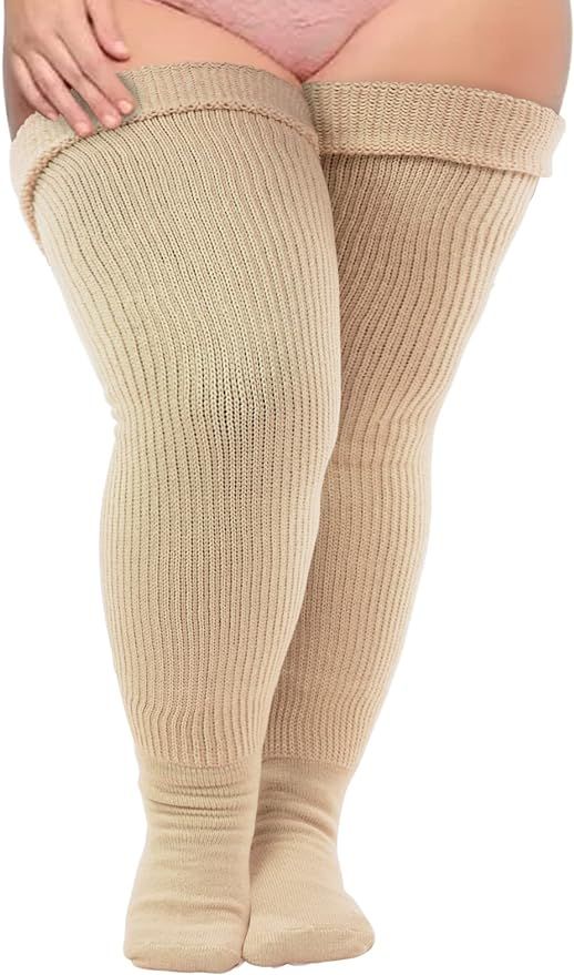 Neoviancia Plus Size Thigh High Socks for Thick Thighs Women- Thigh Highs Widened Extra Long Thic... | Amazon (US)